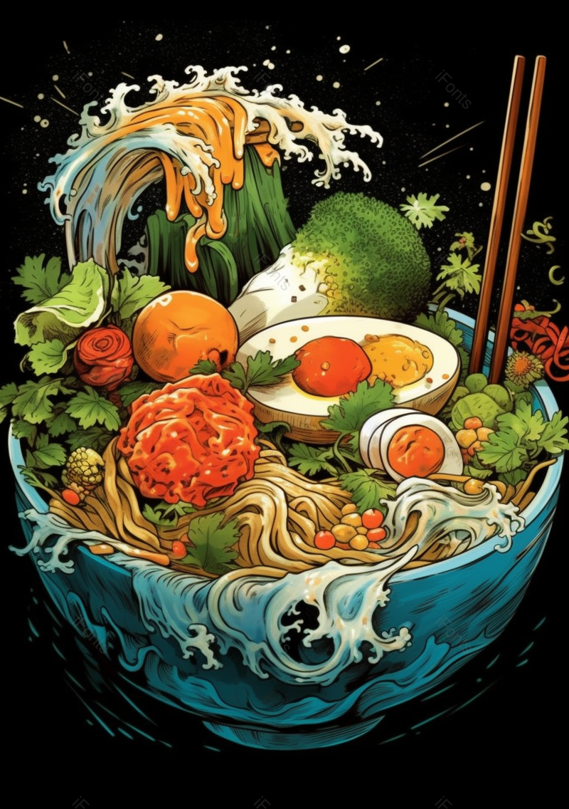 绿色抽象大气碗面条筷子美食美味,插画/手绘图,插画/手绘图库,插画/手绘图下载,插画/手绘